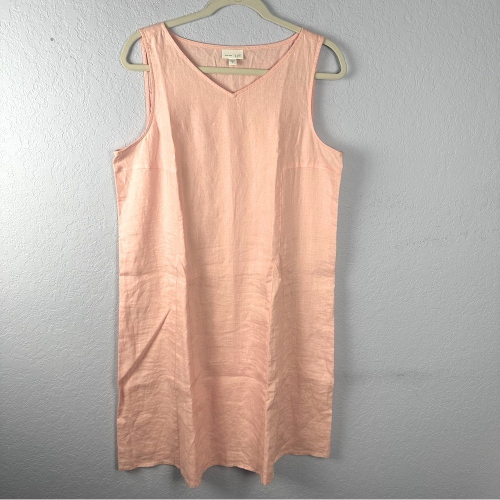 J. Jill Pink/Peach Love Linen Sleeveless Shift Dress Size Medium